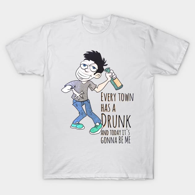 Wine Drinking Shirt T-Shirt by JawJecken